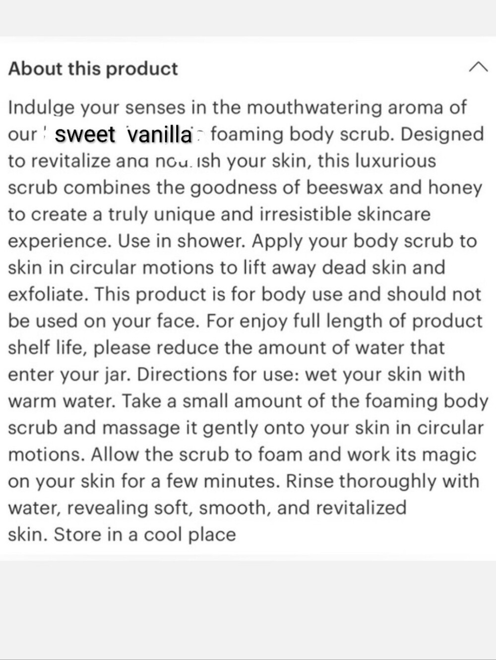 🍦Sweet Vanilla Body Scrub - Picture 2 of 2